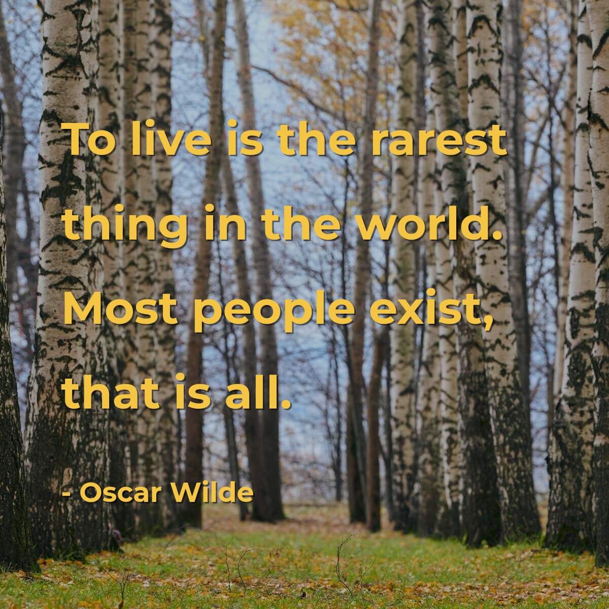 To live is the rarest thing in the world. Most people exist, that is all.