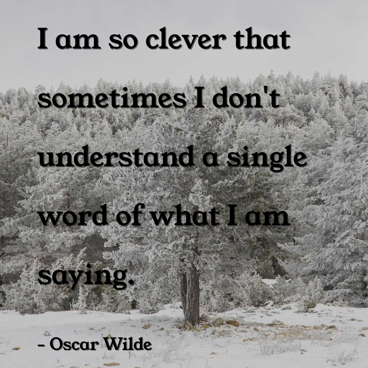 I am so clever that sometimes I don't understand a single word of what I am saying.