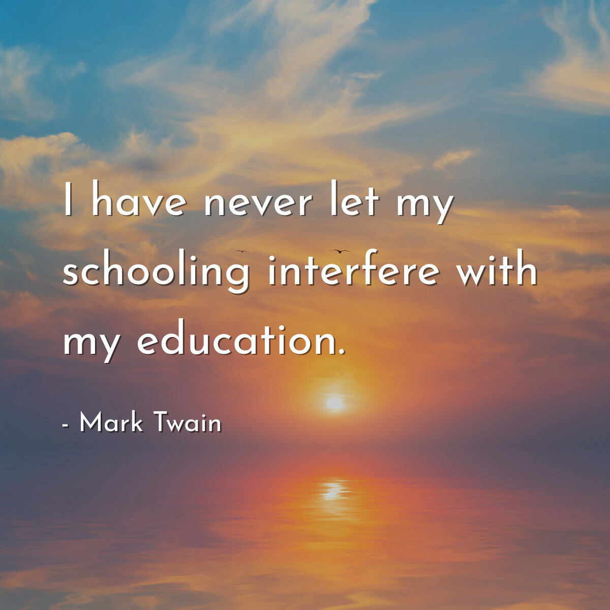 I have never let my schooling interfere with my education.